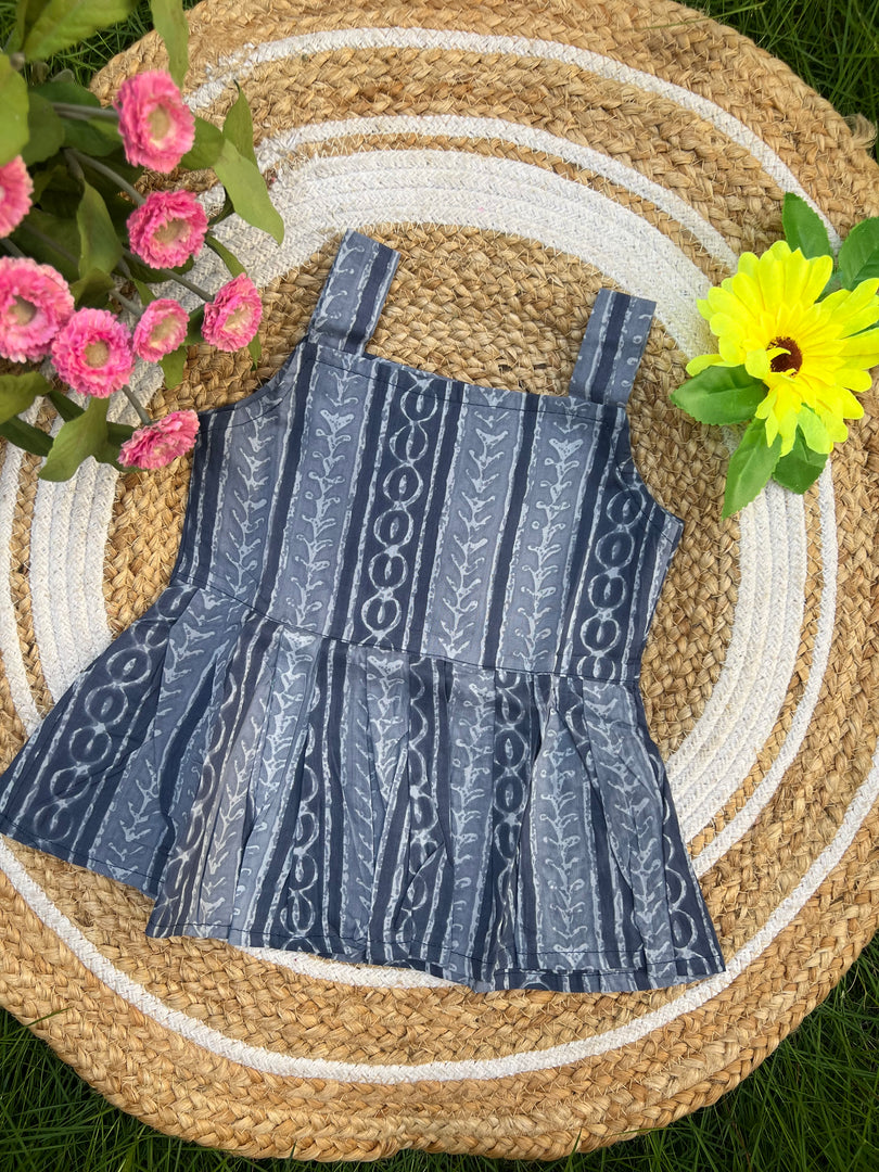 Grey Blush- Cotton Frock 0 to 6m