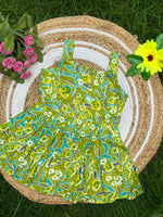 Load image into Gallery viewer, Green Bloom - Cotton Frock 3 - 4 yrs
