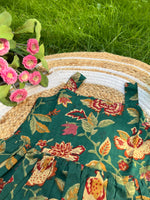 Load image into Gallery viewer, Green Peony - Cotton Frock 2 - 3 Yrs
