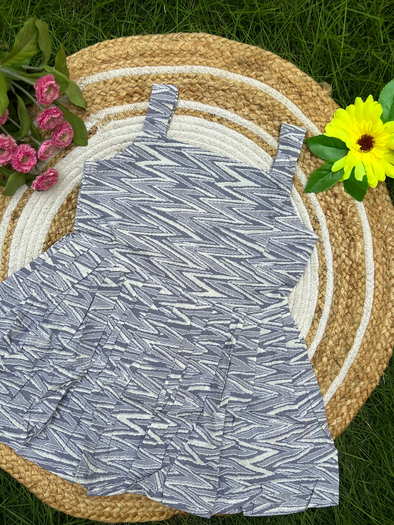 Grey Swril - Cotton Frock 4 - 5 yrs