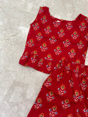 Red Rose - Frill top & Shorts Set 3 - 4yrs