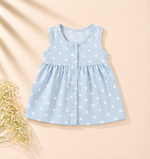 Load image into Gallery viewer, Baby Cotton Dress - Blue Polka
