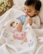 Load image into Gallery viewer, Bamboo Baby Blanket - Happy Puppy