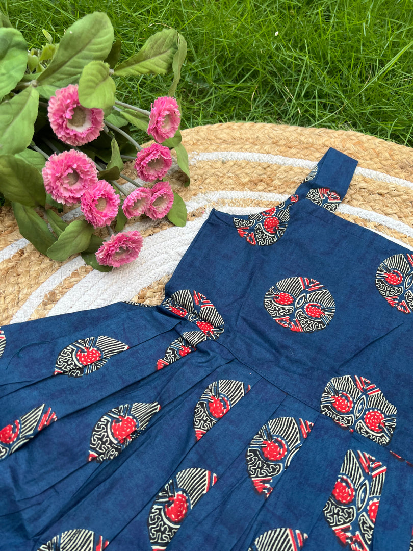 Navy Glow - Cotton Frock 4 - 5 yrs