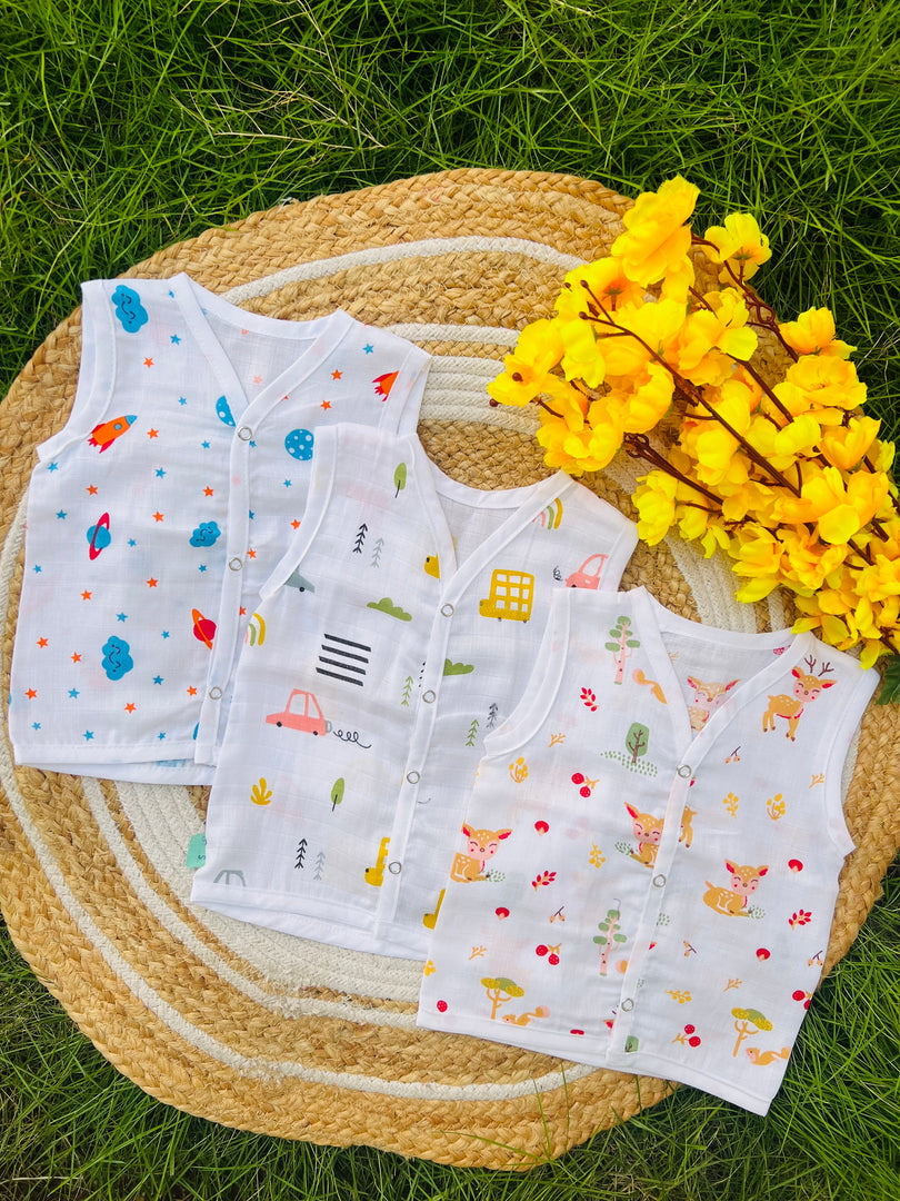 Cotton Muslin Jablas Pack: 0-3M