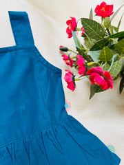 Teal Blossom - Cotton Frock 0 to 6m