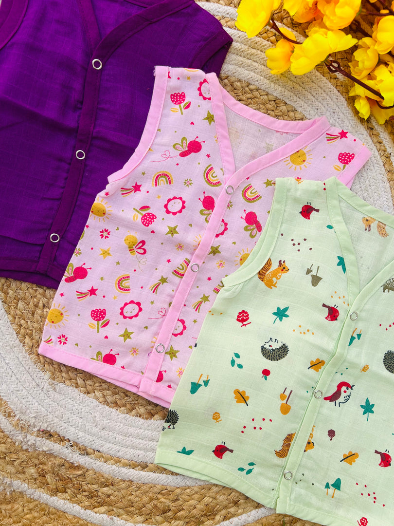 Cotton Muslin Jablas Pack: 0-3M