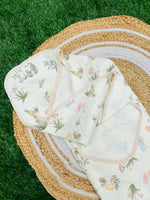 Load image into Gallery viewer, Flower World - Muslin Hooded Baby Blanket