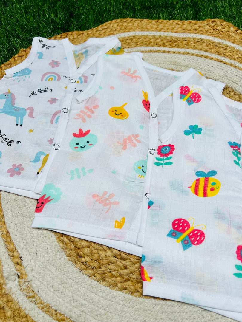 Cotton Muslin Jablas Pack: 0-3M