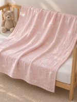 Load image into Gallery viewer, Pink ABC - Crinkled Muslin Baby Blanket