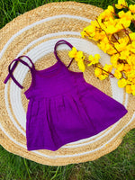 Load image into Gallery viewer, I Purple You - Muslin Frock 6 to 12M
