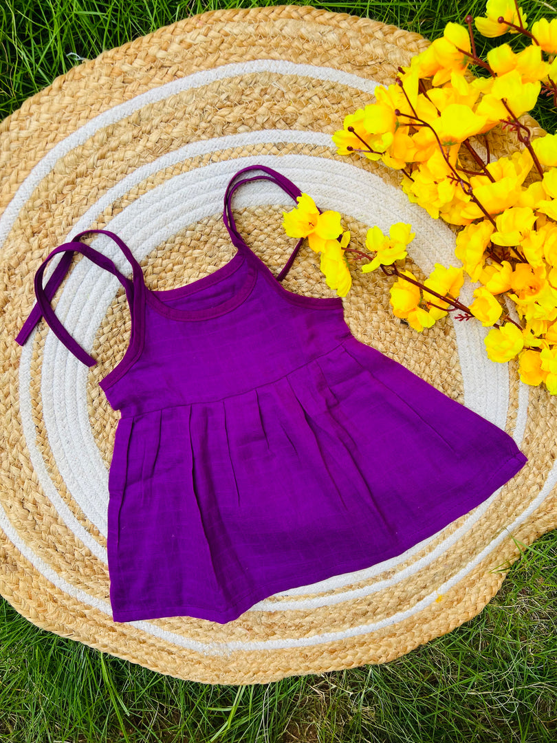 I Purple You - Muslin Frock 6 to 12M