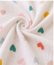 Muslin Baby Swaddle - Hearts