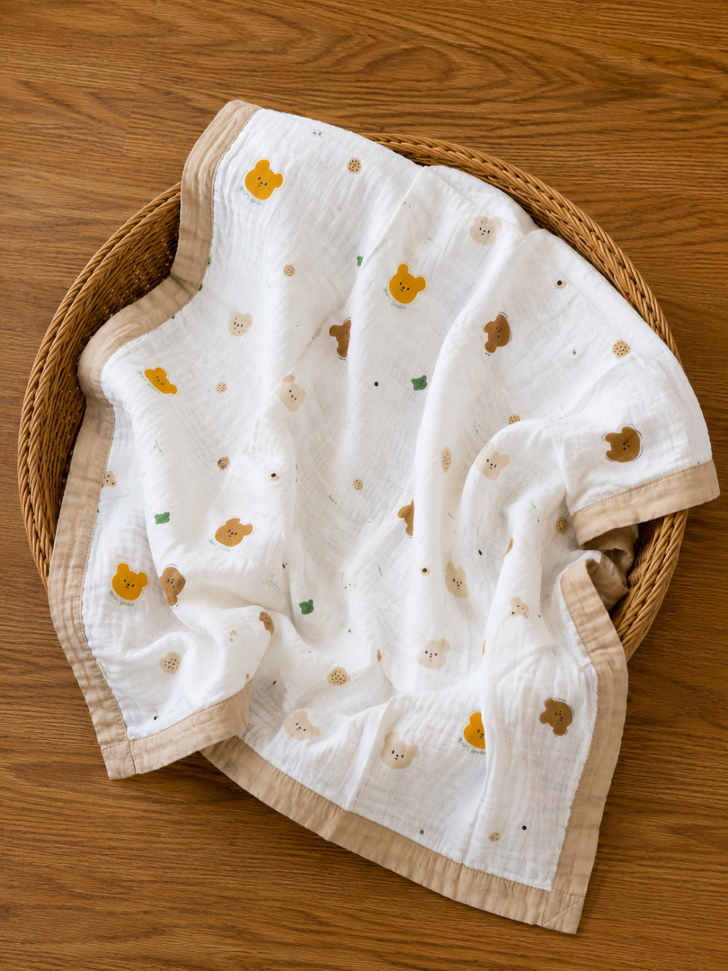 Bear Cub - Muslin Baby Blanket