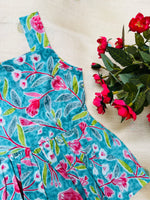 Load image into Gallery viewer, Blue Bloom - Cotton Frock 0 to 6m
