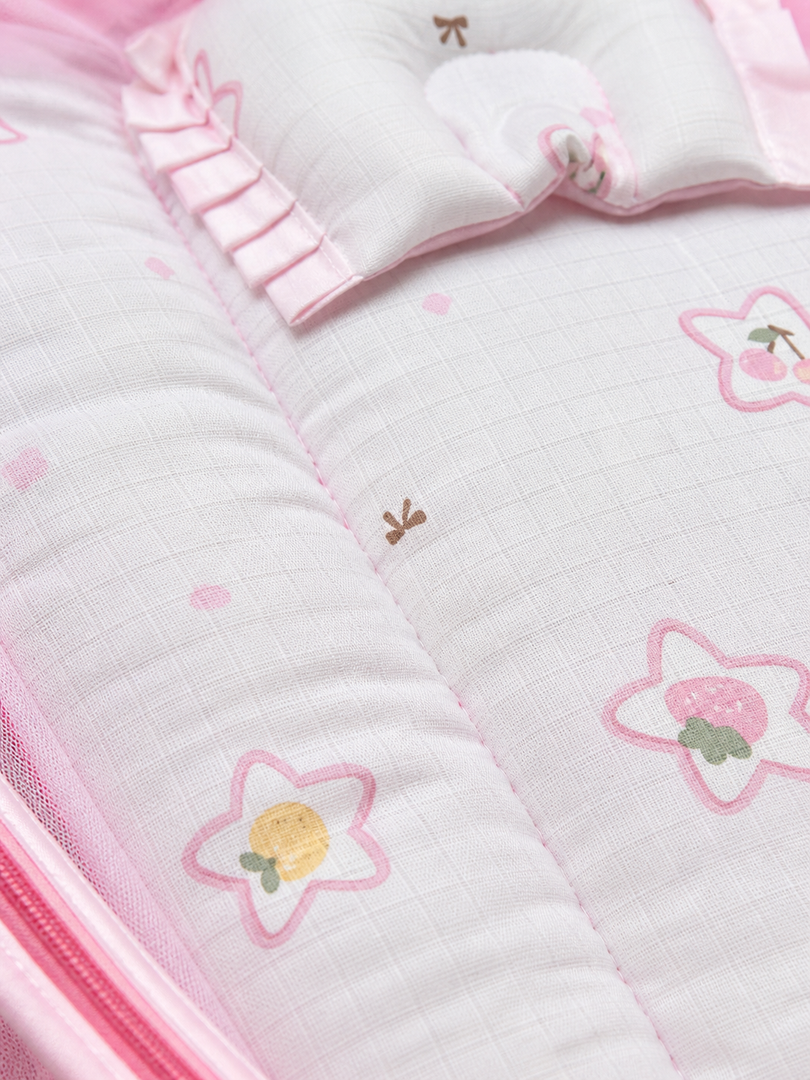 Muslin Net Bed - Pink Star