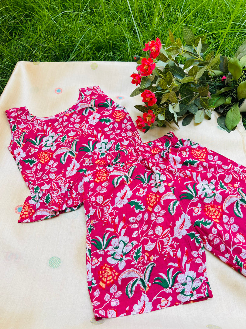 Dark Rose - Frill top & Shorts Set 2 - 3yrs