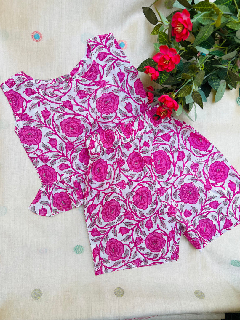 Peony Love - Frill top & Shorts Set 6m - 1 yr