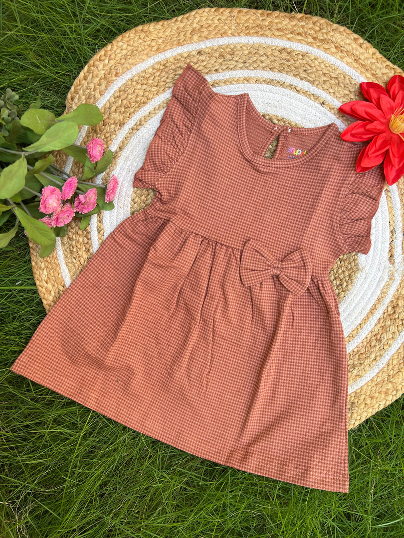 Brick Check - Frill Cotton Frocks