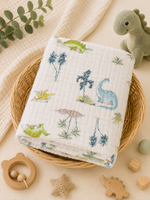 Load image into Gallery viewer, Dino World - Muslin Baby Towel