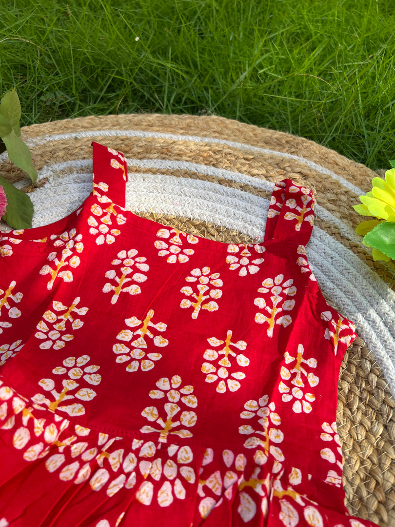 Red Love - Cotton Frock  1 - 2 yrs
