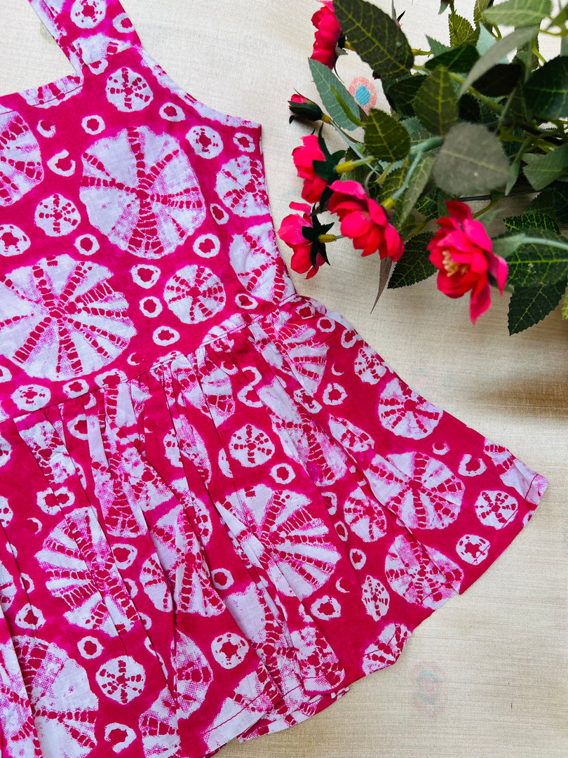 Pink Batik - Cotton Frock 6m to 1 Yr
