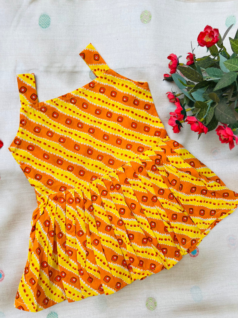 Dotted Blossom - Cotton Frock 6m to 1 Yr