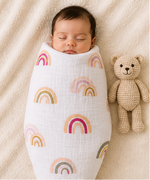 Load image into Gallery viewer, Muslin Baby Swaddle - Rainbow