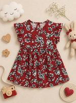 Load image into Gallery viewer, Red Dalia - Frill Cotton Frock