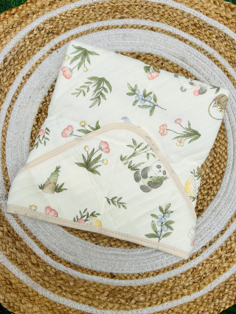 Flower World - Muslin Hooded Baby Blanket