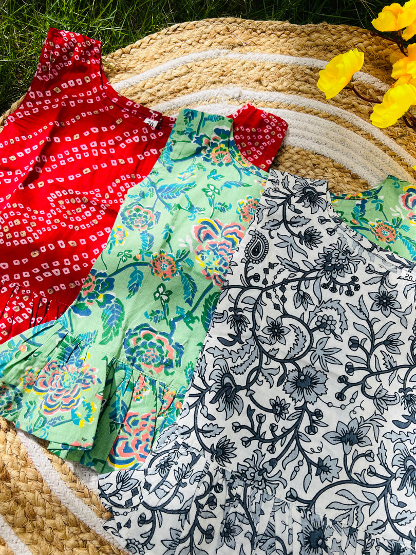 Frill tops Set 2 - 3yrs (pack of 3)