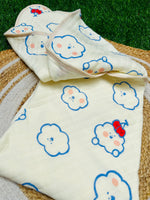 Load image into Gallery viewer, Cloud - Muslin Hooded Baby Blanket