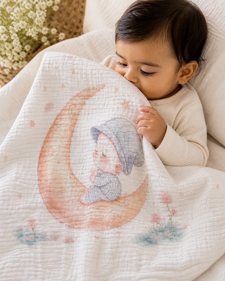 Bamboo Baby Blanket - Moon Ride