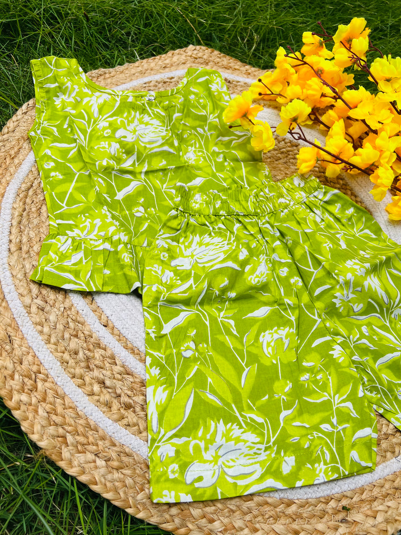 Flower Lush - Frill top & Shorts Set 2 - 3yrs