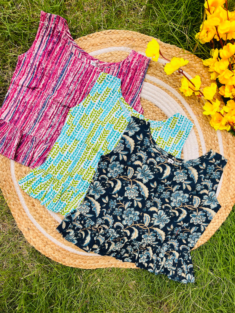 Frill tops 4 - 5yrs (pack of 3)