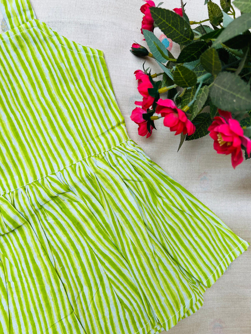 Green Waves - Cotton Frock 6m to 1 Yr