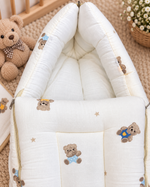 Load image into Gallery viewer, Muslin Carry Bed/Nest - Teddy Suit