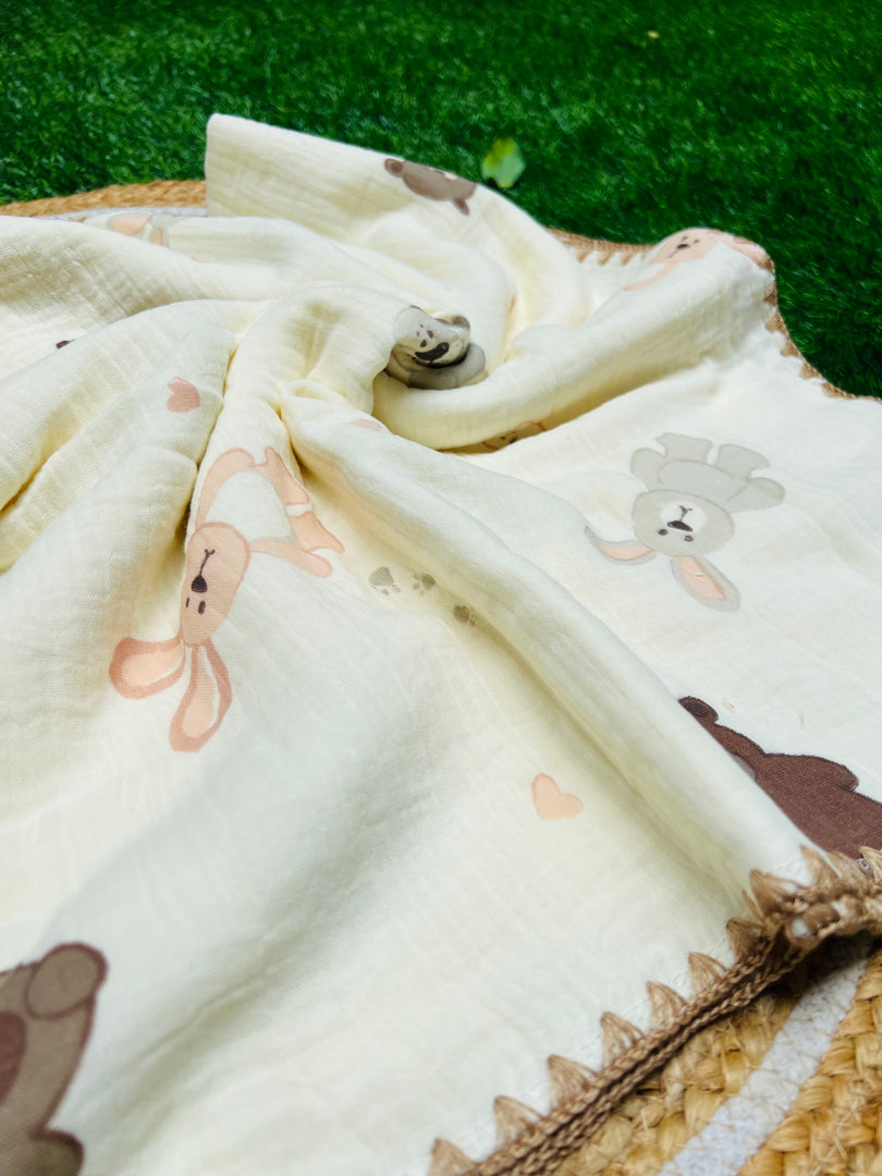 Teddy - Muslin Baby Blanket