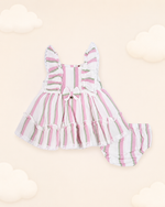 Load image into Gallery viewer, Baby Cotton Dress - Cotton Candy Stripes