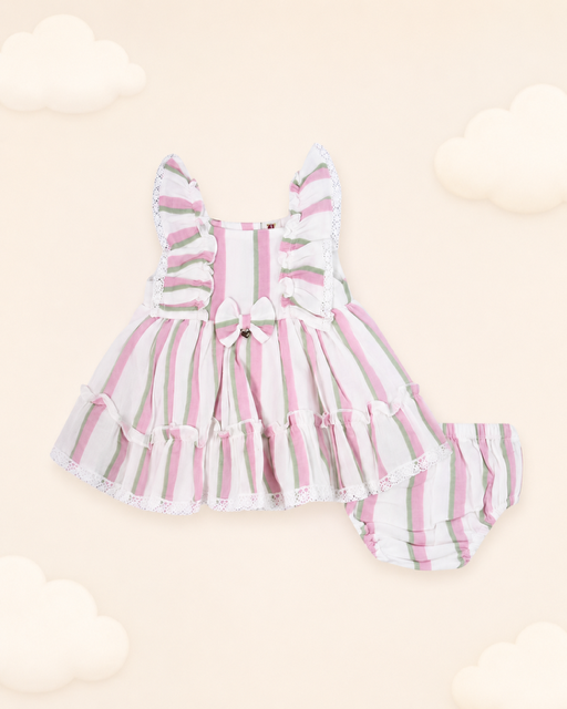 Baby Cotton Dress - Cotton Candy Stripes