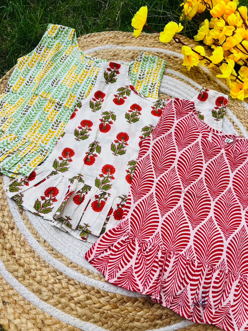 Frill tops Set 3 - 4yrs (pack of 3)