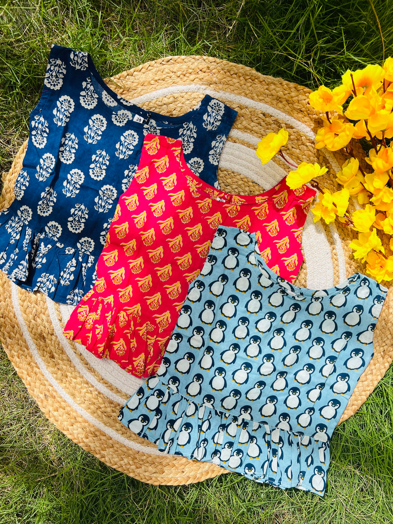 Frill tops Set 2 - 3yrs (pack of 3)