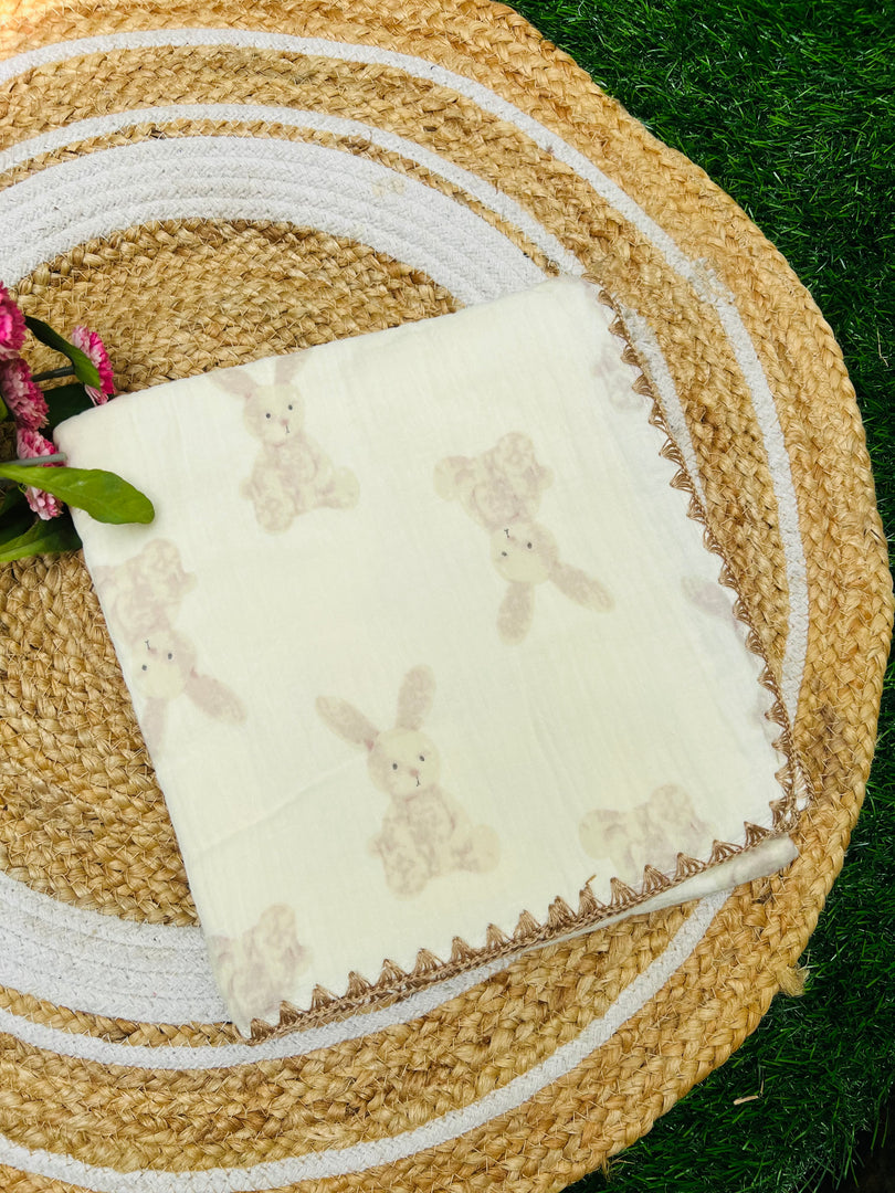Bunny World - Muslin Baby Blanket