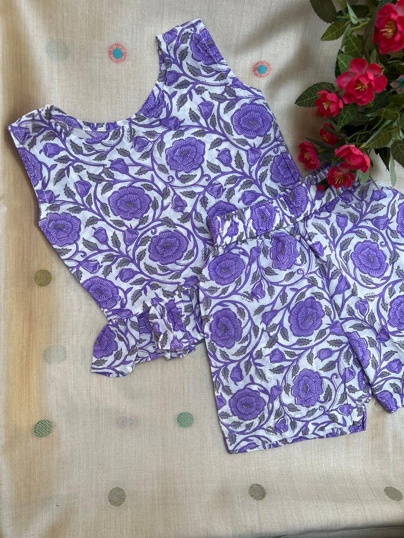 Lavender Love - Frill top & Shorts Set 2 - 3yrs