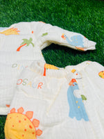 Load image into Gallery viewer, Baby Muslin Padded Winter Suit - Beige
