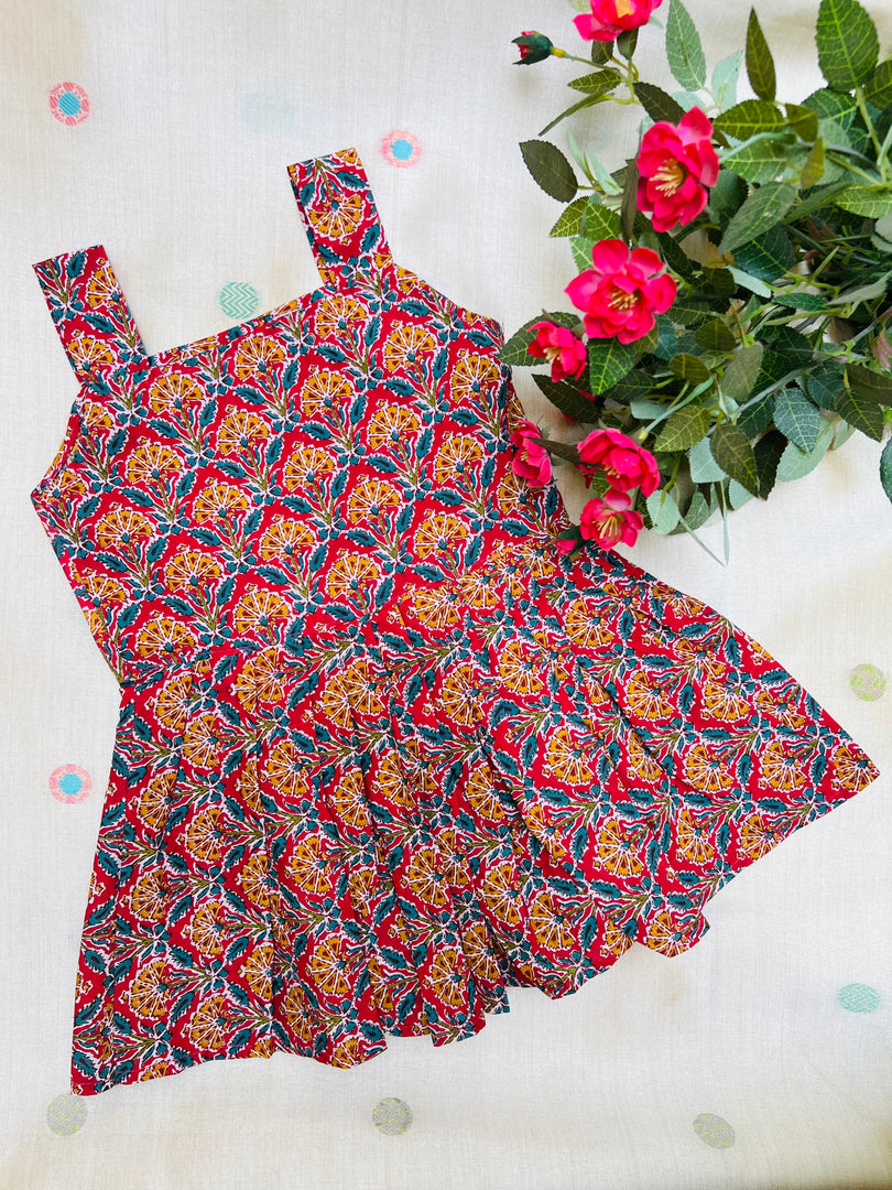 Teal Blosoom - Cotton Frock  1 - 2 yrs
