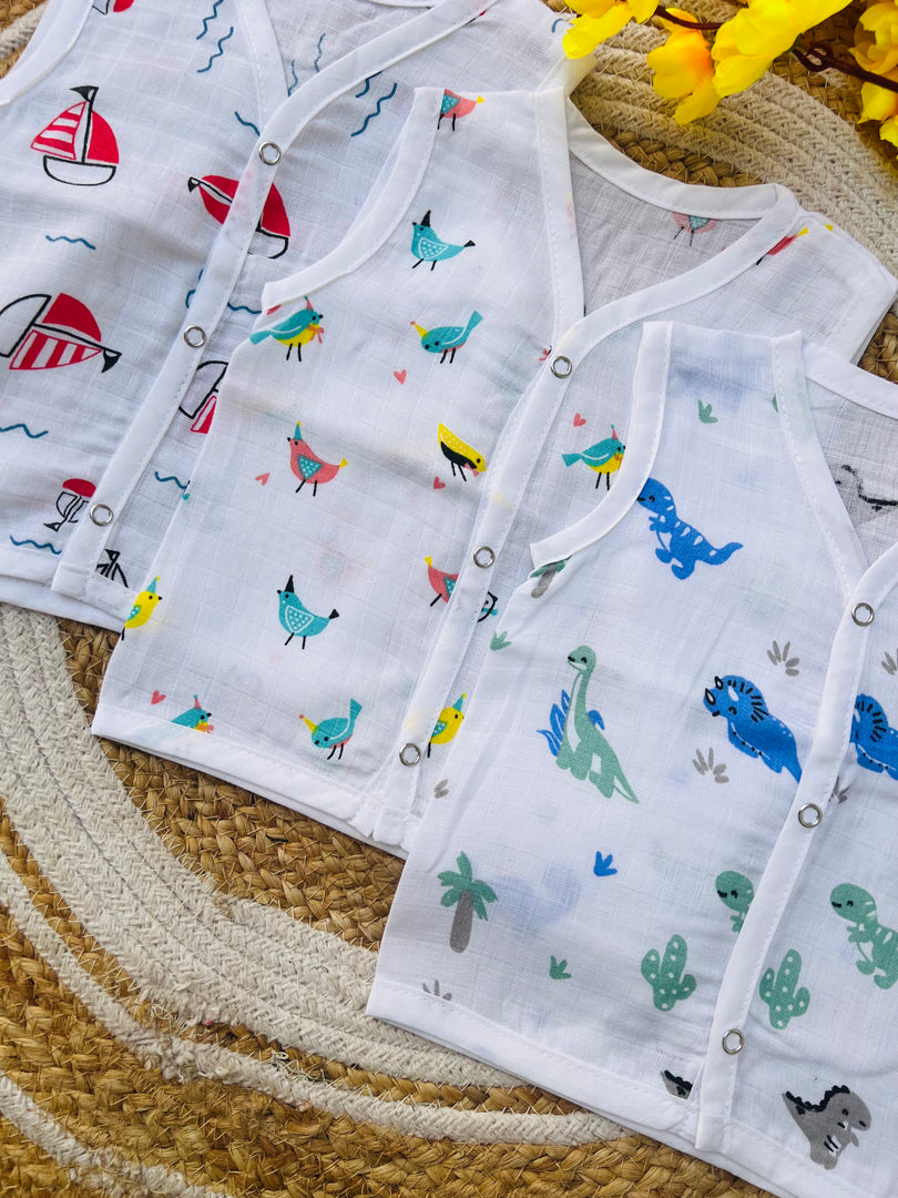 Cotton Muslin Jablas Pack: 0-3M