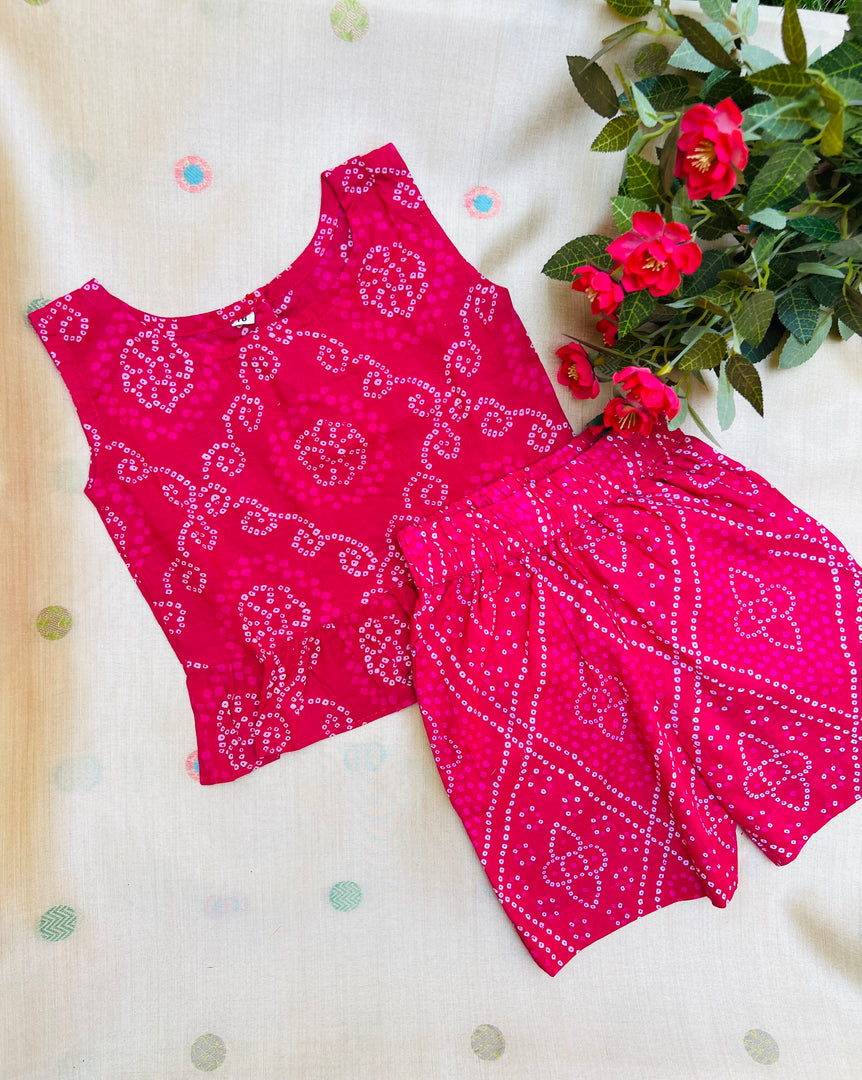 Pink Buds - Frill top & Shorts Set 2 - 3yrs