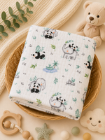Load image into Gallery viewer, Panda Cub - Muslin Baby Towel