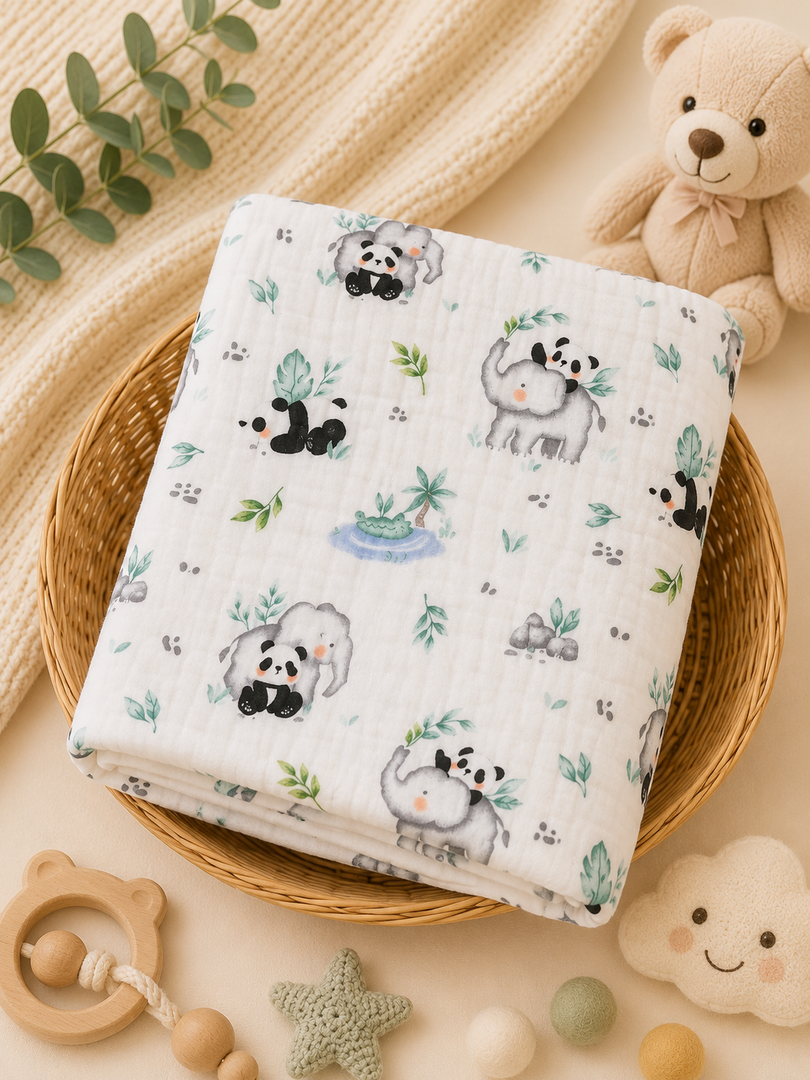 Panda Cub - Muslin Baby Towel